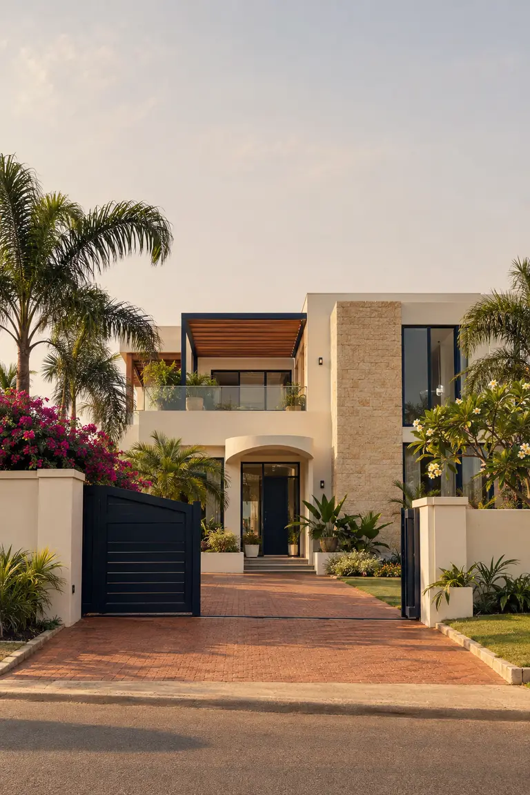 A contemporary family villa in East Legon, Accra, in late afternoon light